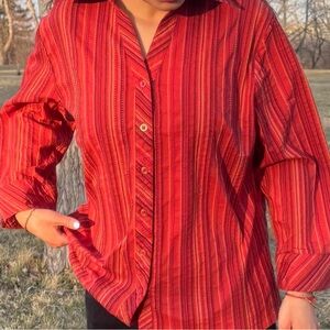 Red Striped Women's Top